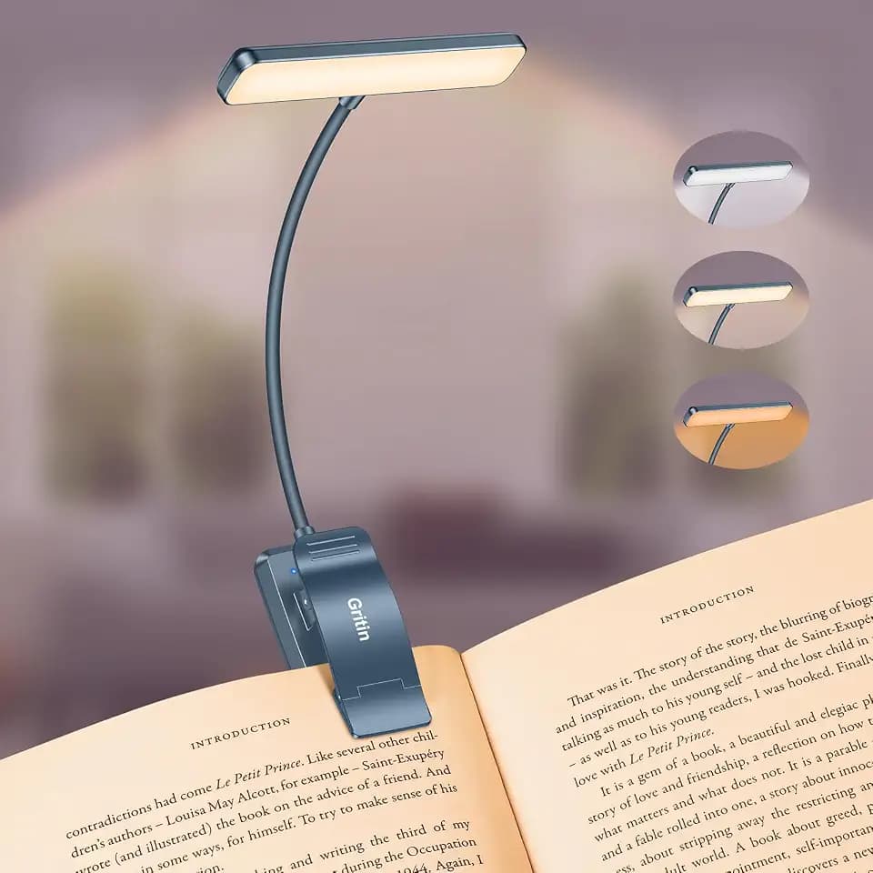 Gritin 19 LED Rechargeable Book Light for Reading in Bed