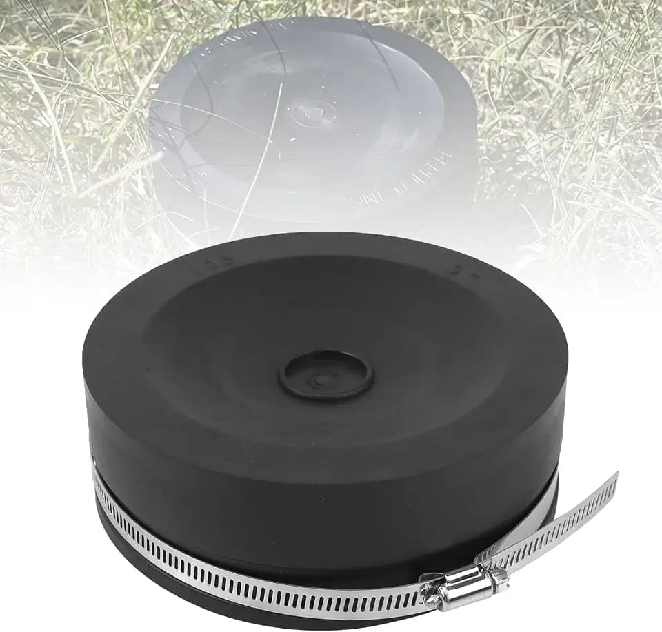 RULLINE 5" PVC Pipe Cap, 5.75" ID for 5" Nominal Pipe, 304 Clamp, 1-Pack