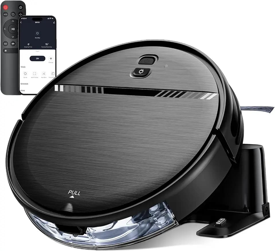 iMartine Robot Vacuum and Mop Combo, Strong Suction, 2-in-1 Dust Box and Water Tank, Works with Alexa/Google Assistant, Long Runtime, Schedule, Quiet, Ideal for Hard Floors, Low-Pile Carpets and Pets