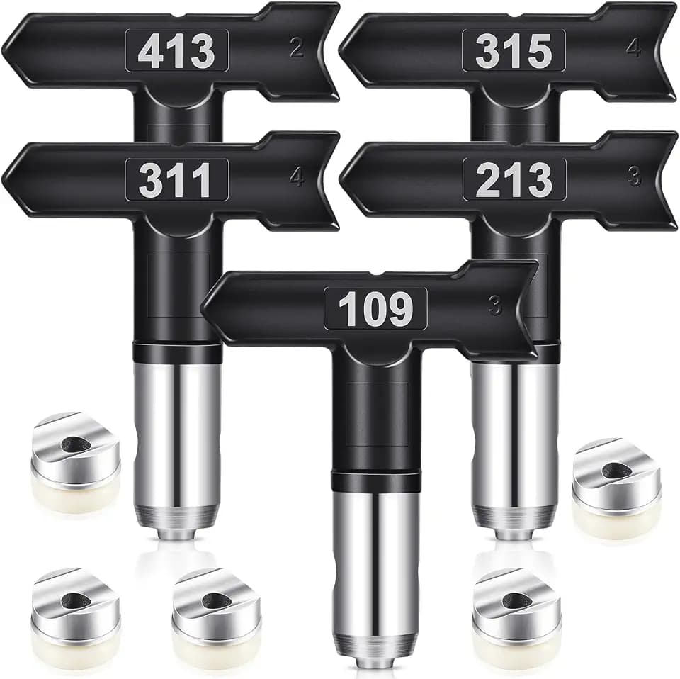 Moxweyeni 5 Pieces Airless Spray Tips Reversible, 109-413 Sizes