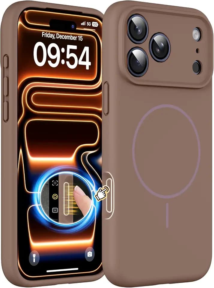 Magnetic for iPhone 17 Pro Max / 18 Pro Max Case, Silicone, Brown