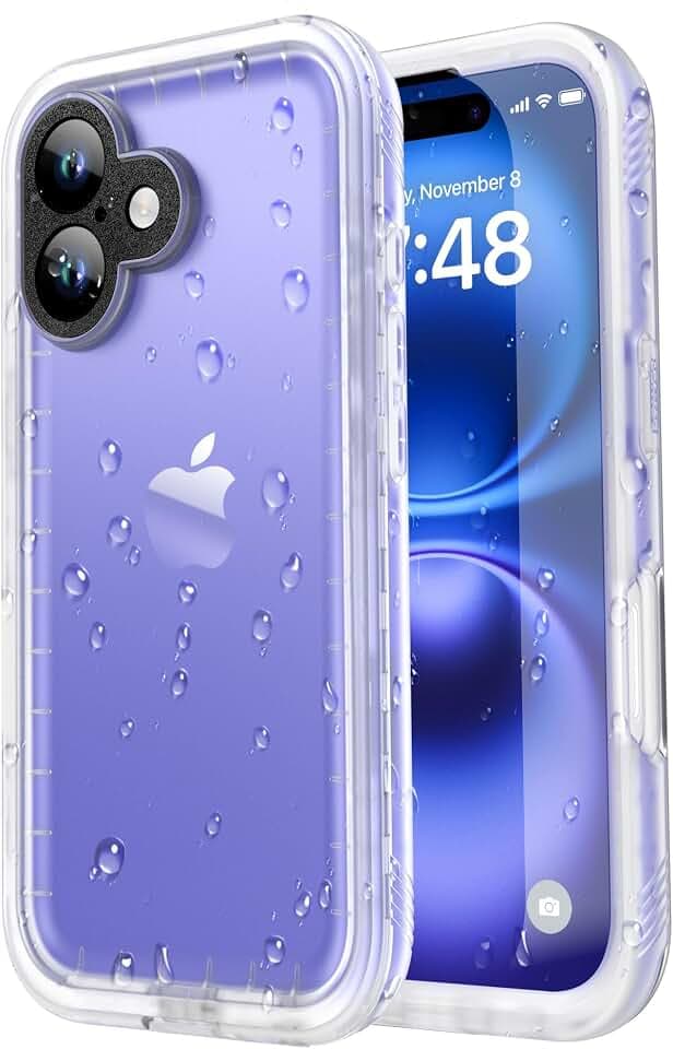 SPORTLINK für iPhone 16 wasserdichte Hülle 360 Grad, Matt-transp