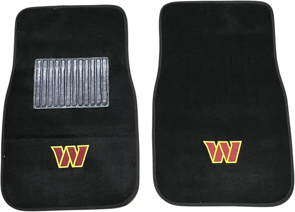 FANMATS NFL - Washington Commanders 2-pc Embroidered Car Mat Set | Black | 17"x25.5" | Primary Logo