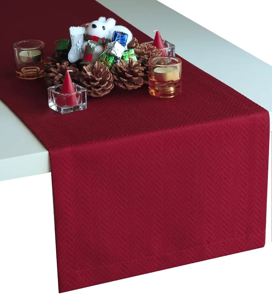 Red Table Runner 90 inch, Cranberry Dresser Scarf, Burgundy Outdoor Coffee Table Runner, Waterproof Dining Table Runners for Fiesta, Dinner Parties, Wedding, Thanksgiving, Halloween, Christmas