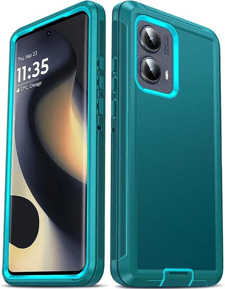 LeYi for Motorola Edge 2024 Case: ππ¨π Edge 50/G 2024, 3in 1 Rugged, Teal
