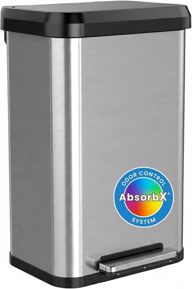 iTouchless SoftStep 50 Liter / 13.2 Gallon Step Trash Can with Odor Filter