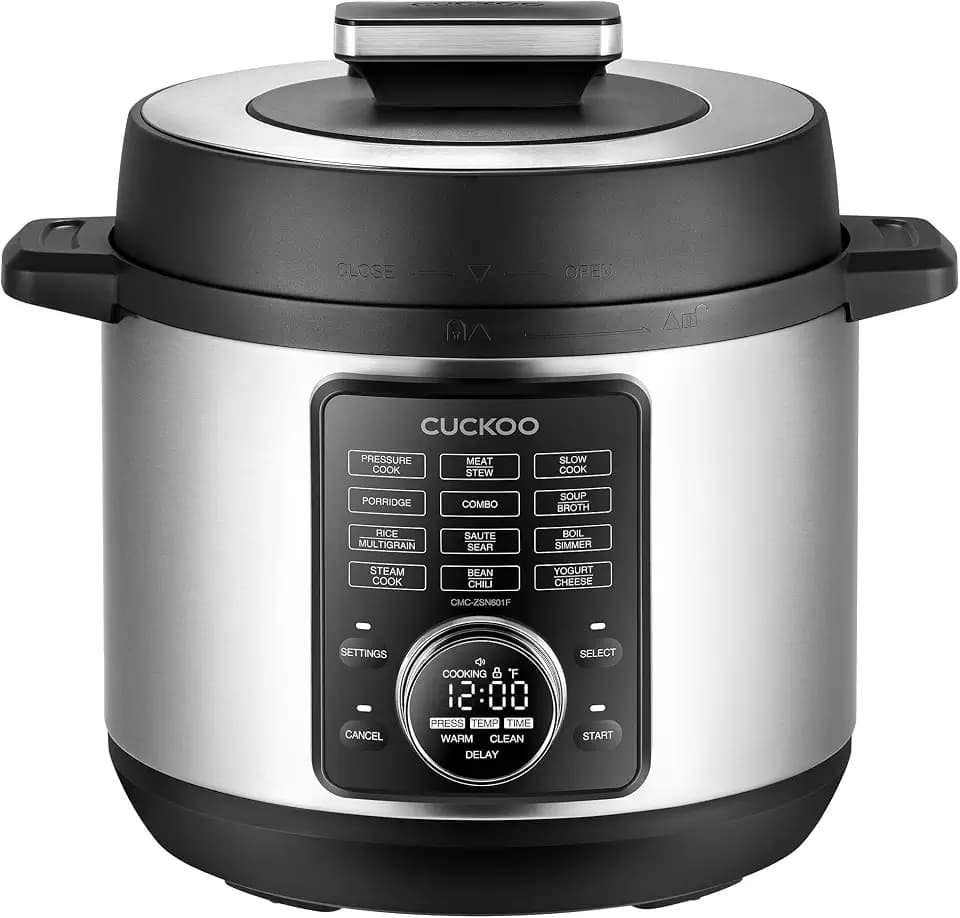 CUCKOO 6-Qt Electric Pressure Cooker, Stainless Steel Pot, CMC-ZSN601F