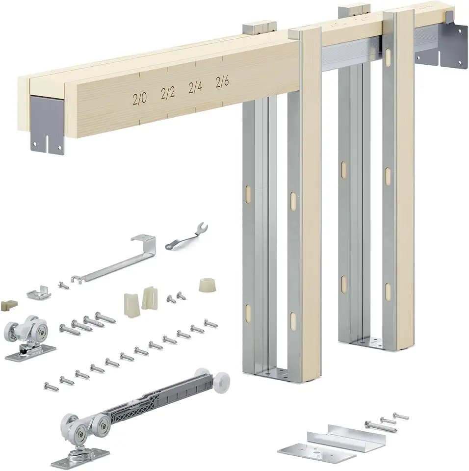 SMARTSTANDARD 32"x80" Pocket Door Frame Kit for 24"-32" Wide Door, 120LBS