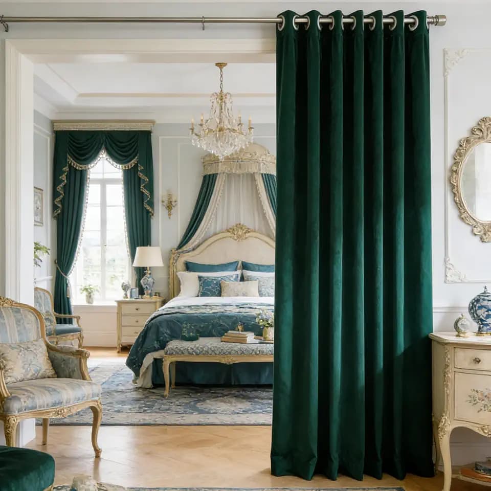 SMILETIME Emerald Green Velvet Curtains 104"x84" Grommet 1 Panel
