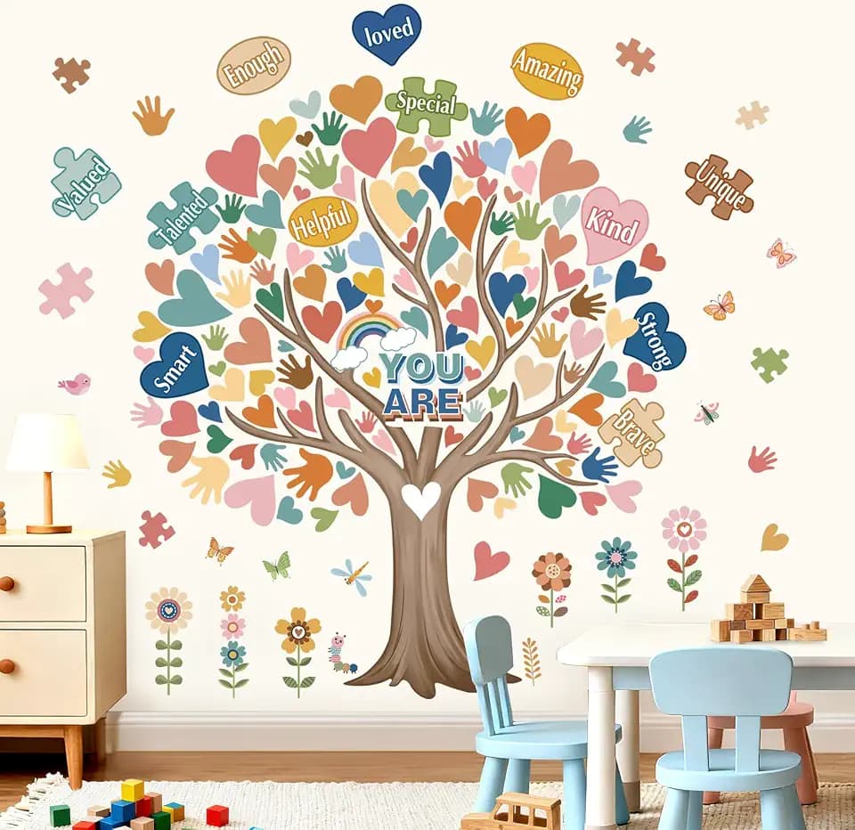decalmile Reading Corner Boho Tree Inspirational Wall Decals Stickers