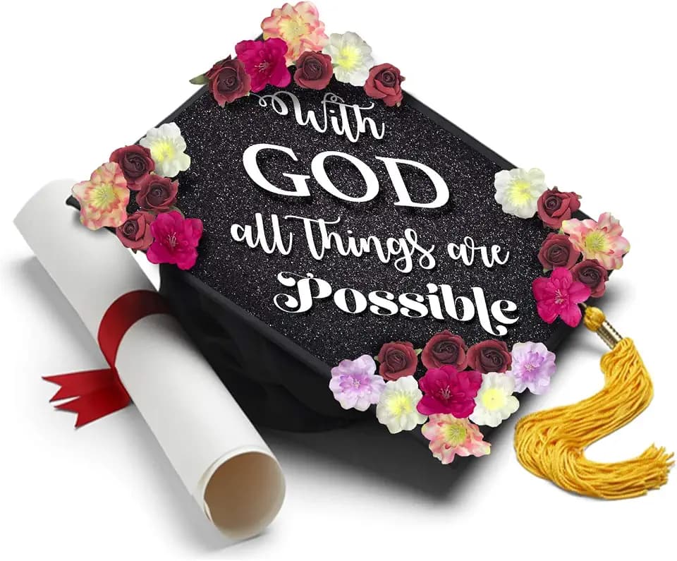 Tassel Toppers Floral-themed Graduation Cap Topper