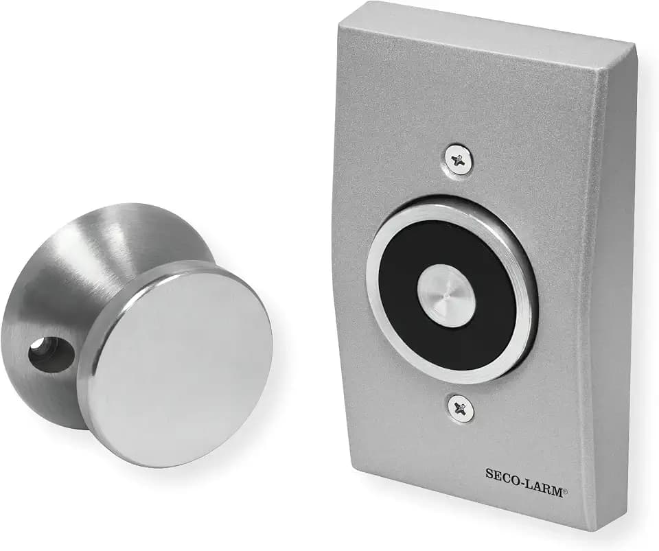 Seco-Larm DH-171SQ Flush-Mount Magnetic Door Holder; Holding force 33-lb (15kg); Hard Wired Electric Operation