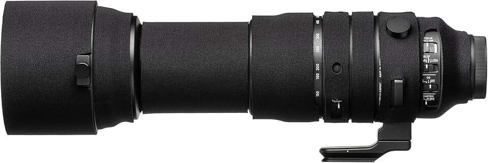 easyCover - Lens Protection Camouflage Cover - Objektivschutz - Schutz für Ihr Kameraobjektiv - Geeignet für Sigma 150-600mm F5-6.3 DG DN OS Sports (Sony E) - Schwarz