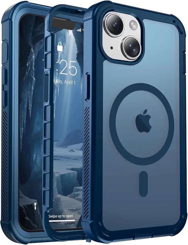 jaroco Magnetic for iPhone 14 Case Heavy Duty Protection Deep Blue