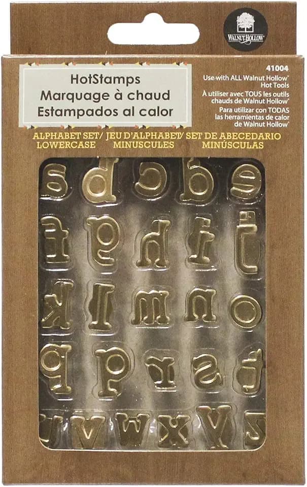 Walnut Hollow HotStamps Lowercase Alphabet Set for Branding and Personalization of Wood, Leather, and Other Surfaces