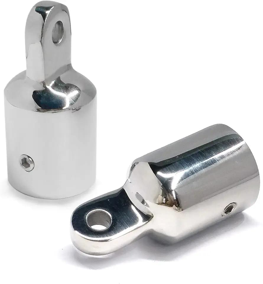 Pair 316SS Heavy Duty1-1/4 ID Bimini Top Cap External Eye End Boat Fittings Marine Hardware, Fits 1-1/4" OD Round Tube