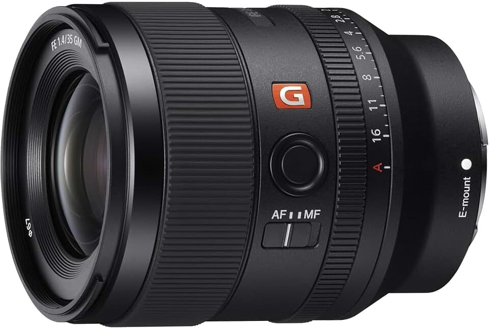 Sony SEL35F14GM-35 mm F1.4G Master Objektiv, Weitwinkel, für Vollformat und APS C, Festbrennweite, E Mount, Schwarz, 1 Count