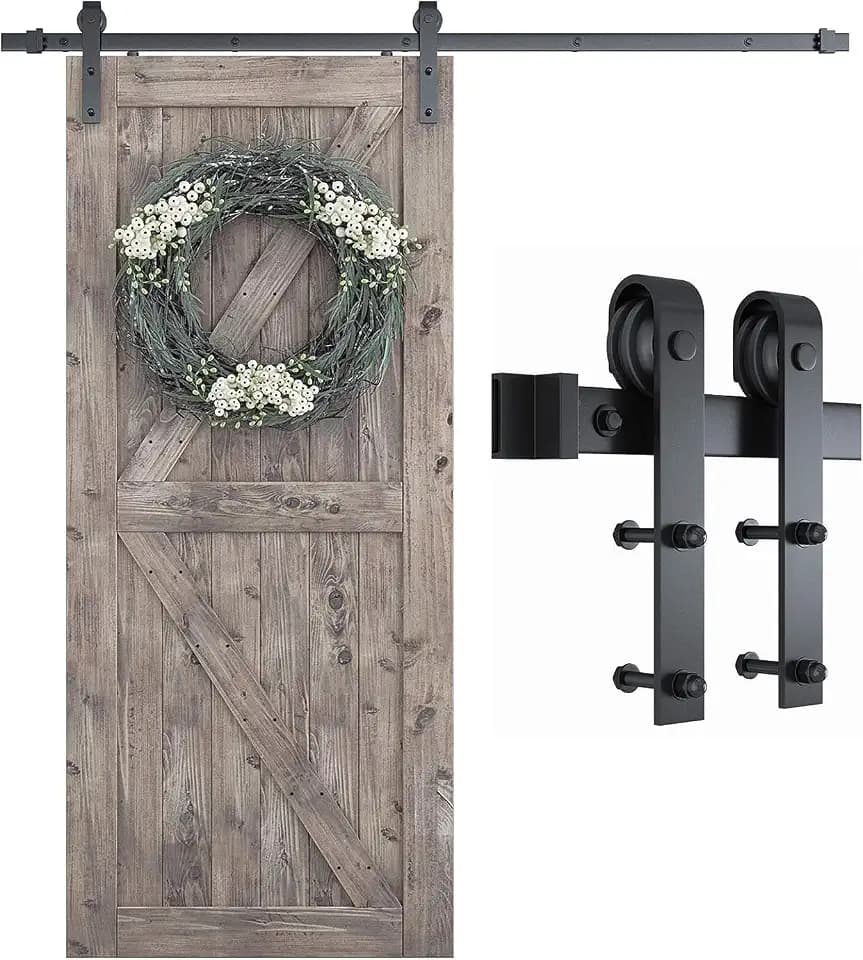 SMARTSTANDARD 6.8 FT Barn Door Hardware Kit -Fits 40" Wide Door Panel