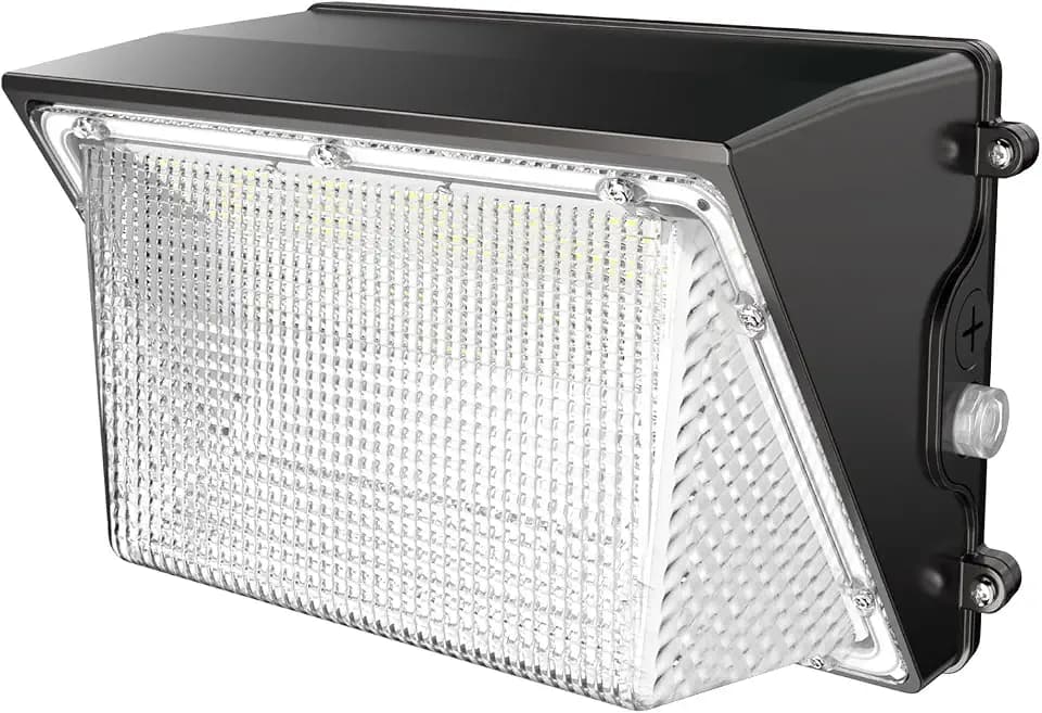HYPERLITE Black LED Wall Pack: 120W 18000lm Dusk to Dawn Outdoor Lighting - Industrial Security Flood Light Out Door for House Warehouses Driveway UL Listed