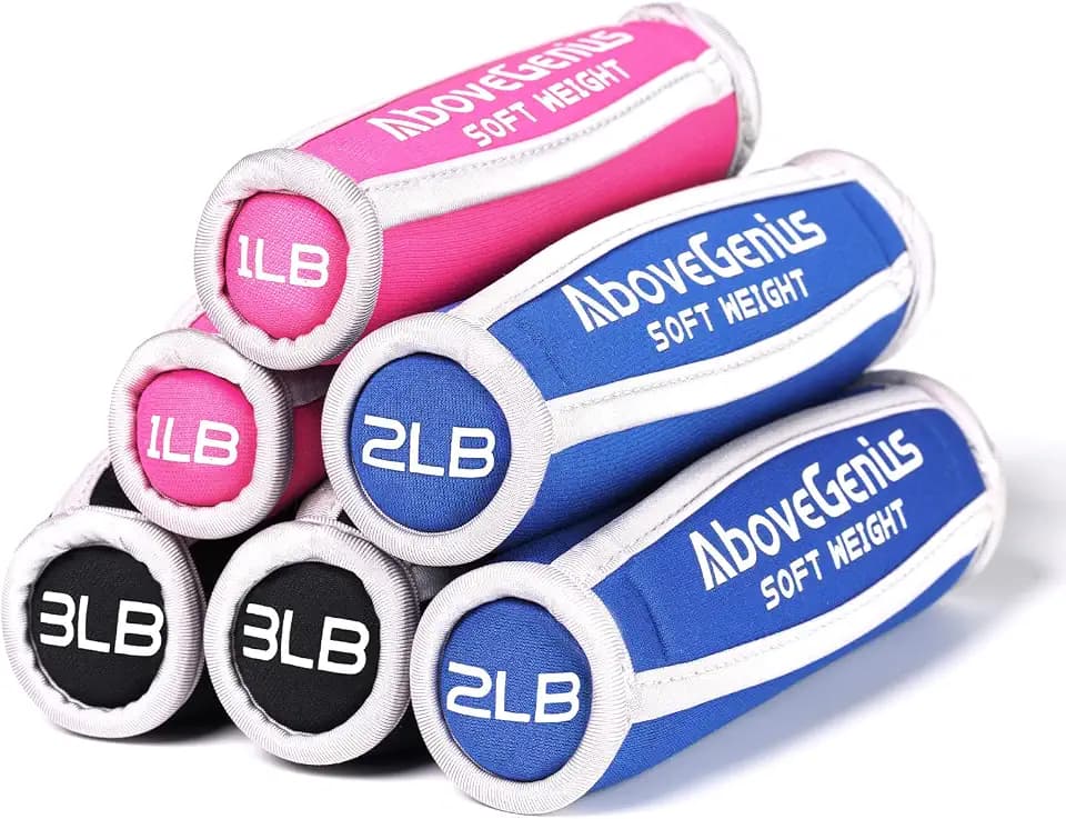 AboveGenius Soft Hand Weights Set, 12/18 lb Walking Dumbbells (1/2/3/4lb)