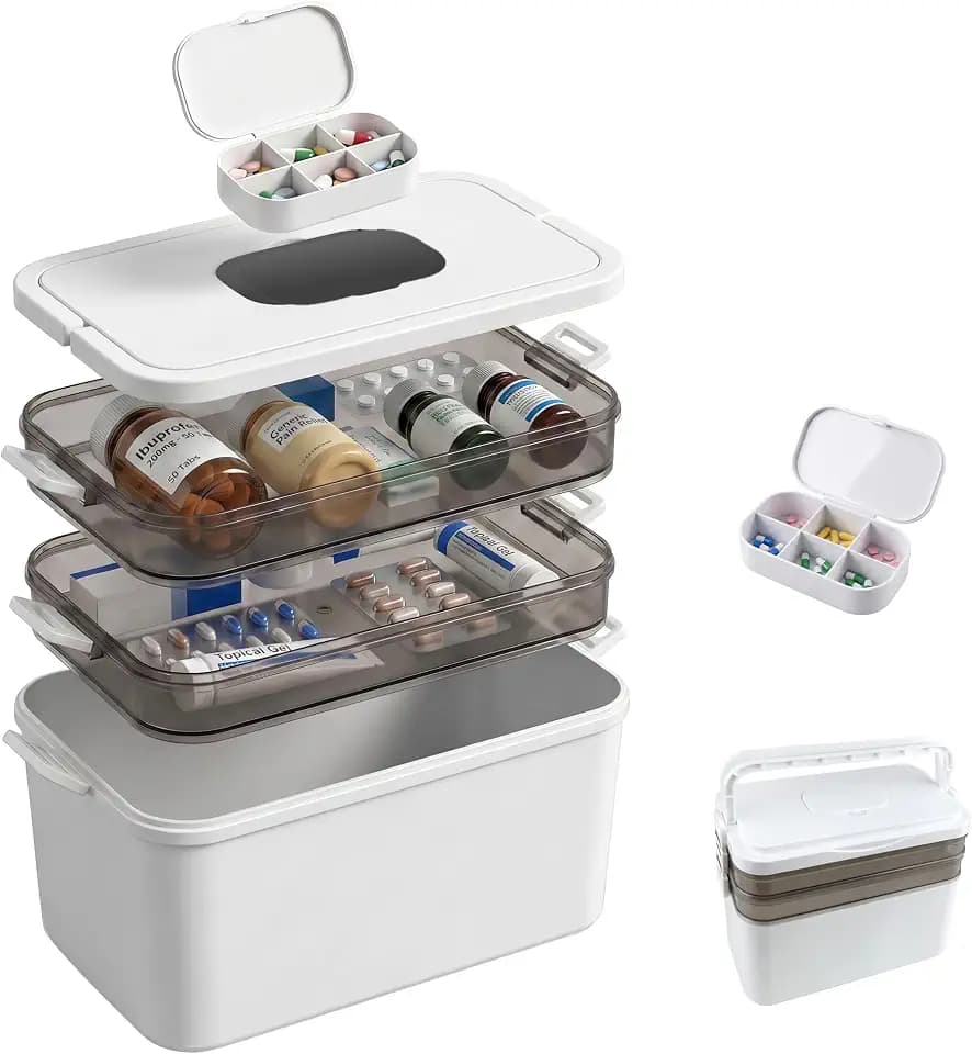 3-Tier Medicine Cabinet Organizer with Handle