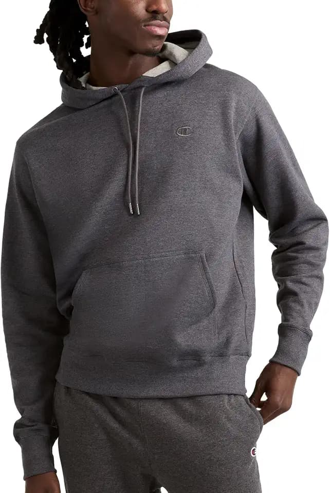 Champion Men's Pullover Fleece Hoodie, Standard Fit, Midweight, C Logo, Available in Regular and Big & Tall