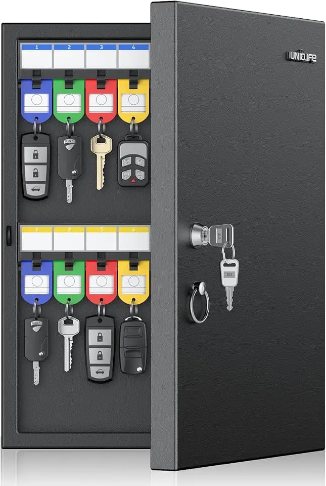 Uniclife 32 Position Schlüssel Schloss Box, Wandmontage Schlüsselbox, Auto Schlüssel Organizer mit schreibbaren Schlüssel Racks und Tags, Sicherheitsschlüsselschrank