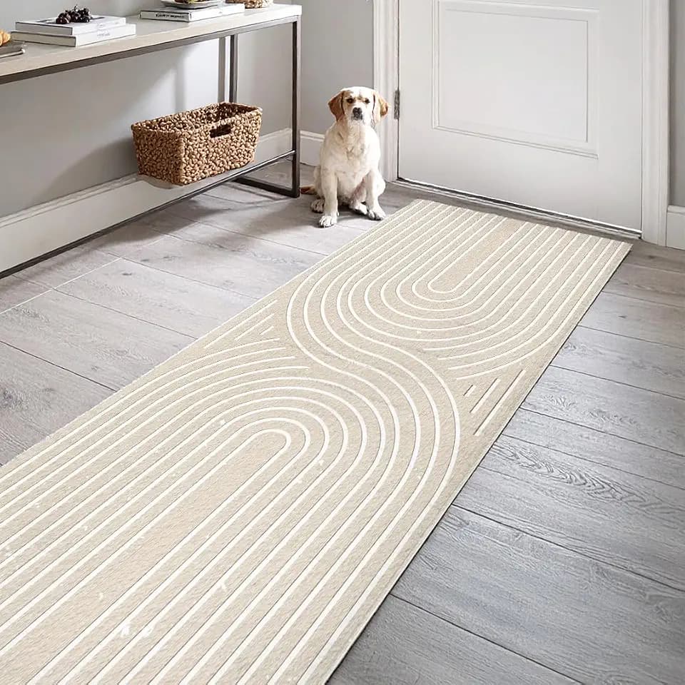 Muddy Mat® Maze 2x7 Washable Area Rugs for Living Room, Bedroom & Dining Room – Modern Soft Low Pile Non Slip Carpet – Pet Friendly Waterproof Foldable Rugs for Home