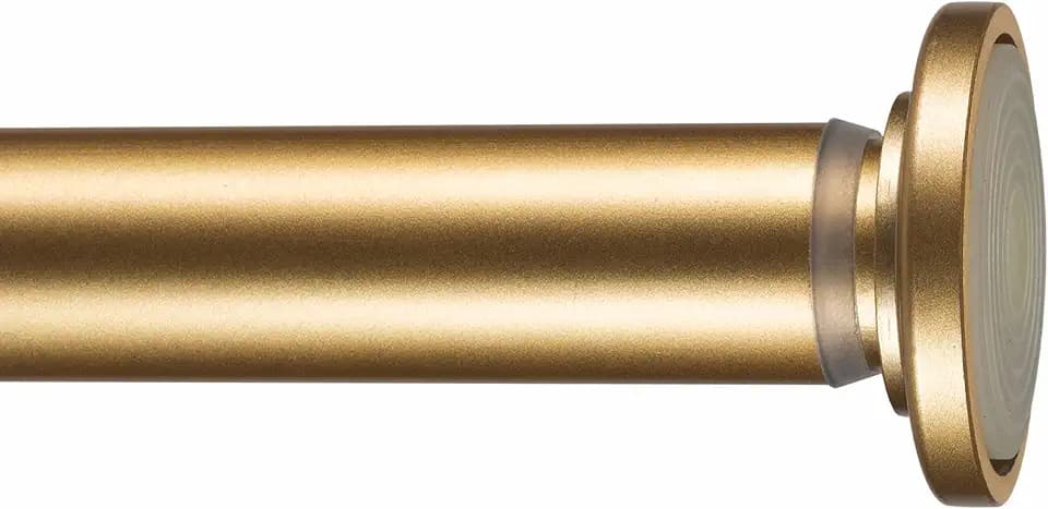 Home Details 42"-74" Inch Tension Curtain Rod | Adjustable | Expandable | No Tools Required | Window Curtains | Bathroom Shower Curtains and Liner | Satin Gold