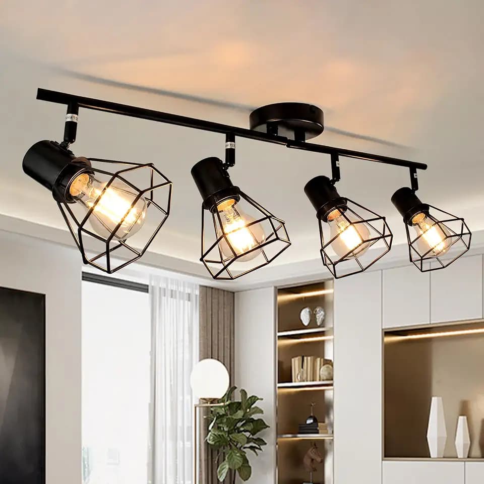 HiBay 4-Light Track Lighting Farmhouse, Directional Ceiling Light Fixtures