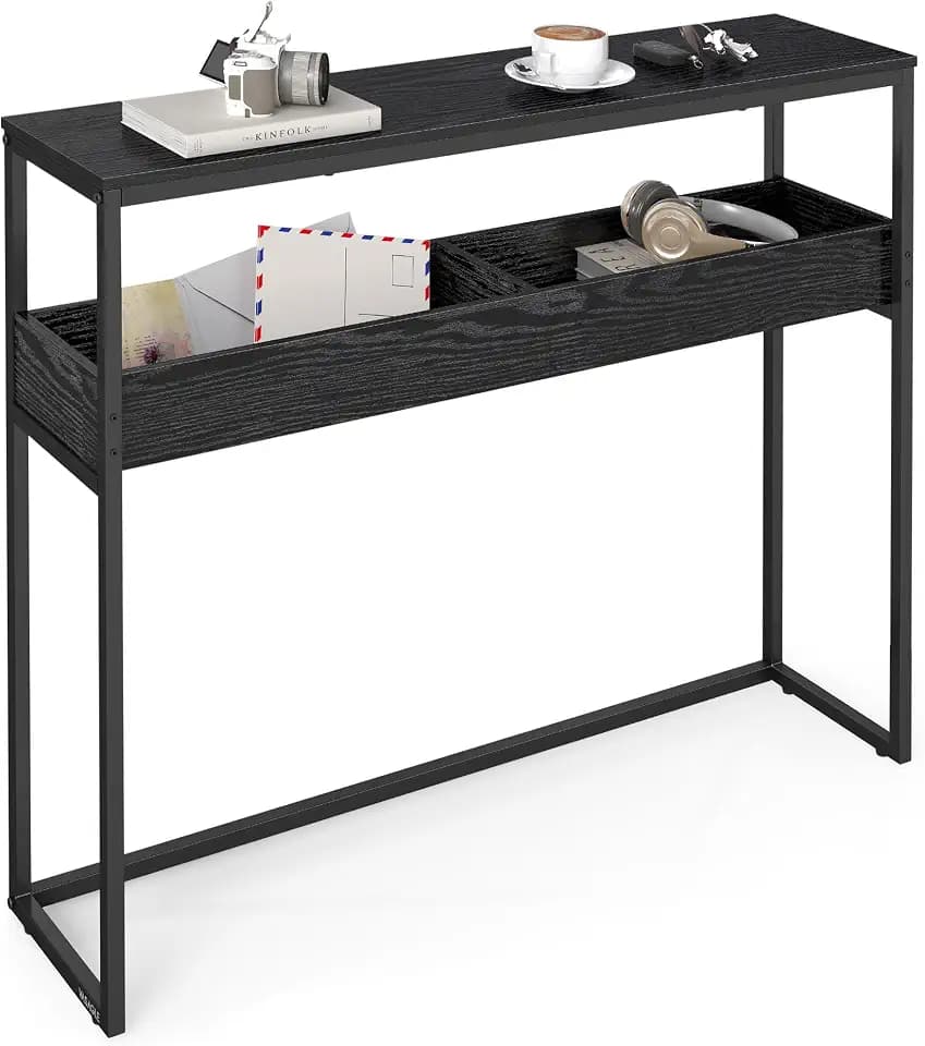 VASAGLE 39.4 Inches Console Table, Narrow Sofa Table, 2-Tier