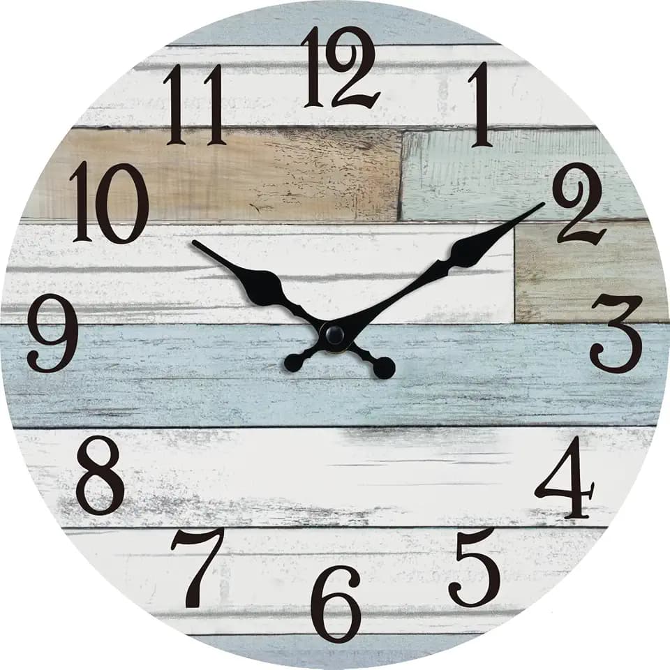 KECYET Small 8 Inch Wall Clock Battery Operated Silent Non Ticking Nautical