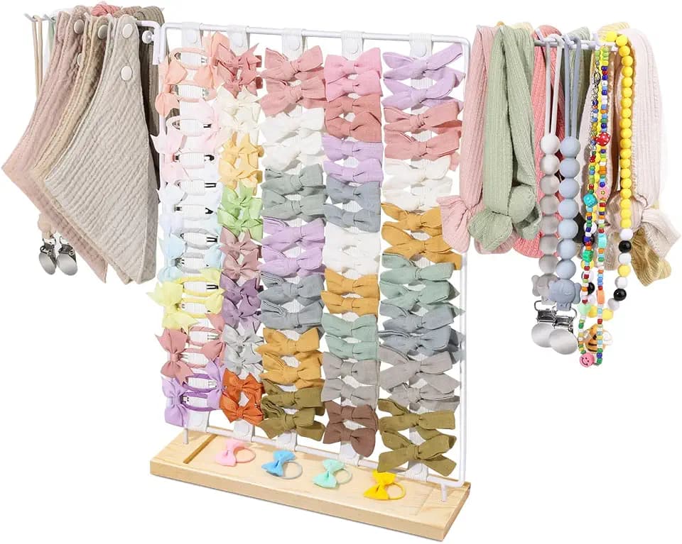 POVETIRE Headband Organizer Baby Bow Holder for Girls Metal Hair Bows Stand