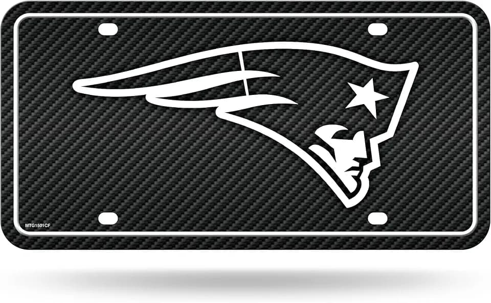 NFL Rico Industries Carbon Fiber Metal Tag Metal Auto Tag 8.5" x 11" - Great for Truck/Car/SUV