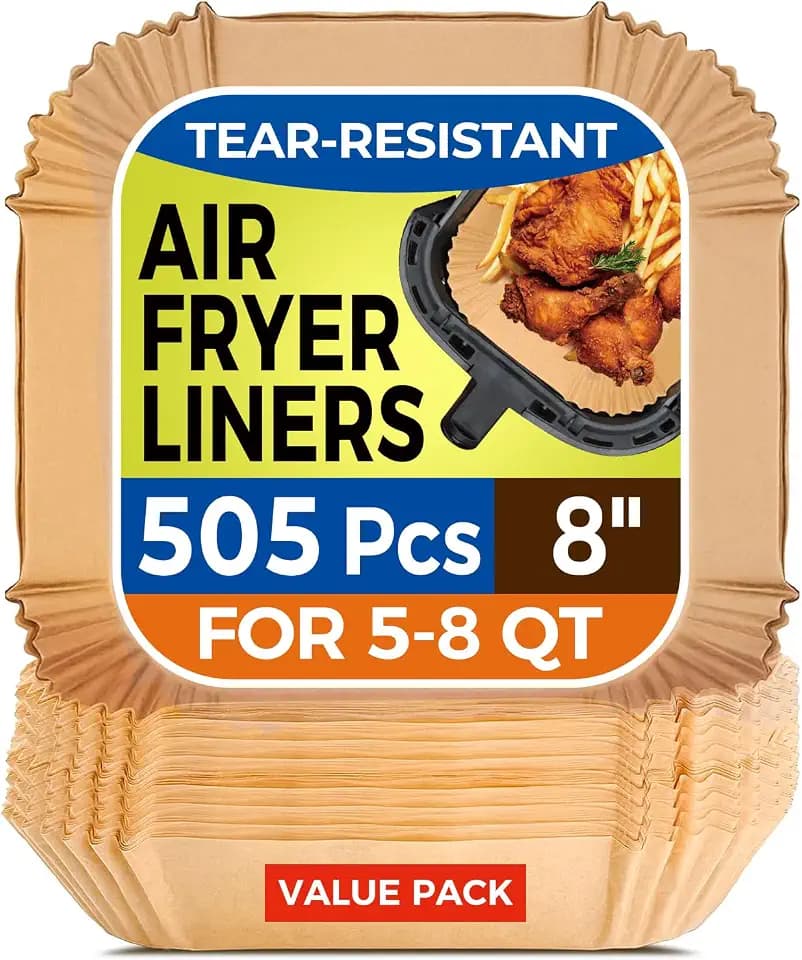 505 PCS Square Air Fryer Liners Disposable 8inch for 5-8 QT
