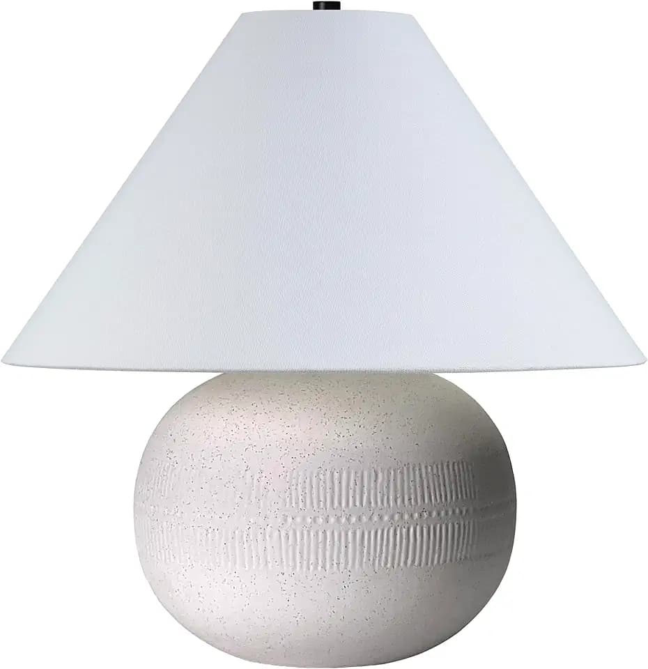 Henn&Hart 18" Modern 1-Light Table Lamp, Light Bisque
