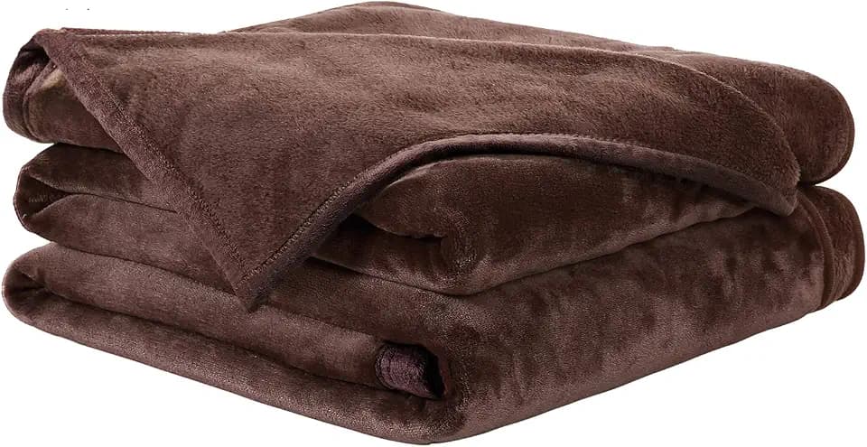 EASELAND Soft Lightweight King Size Fleece Blanket, Chocolate 90x108 inches
