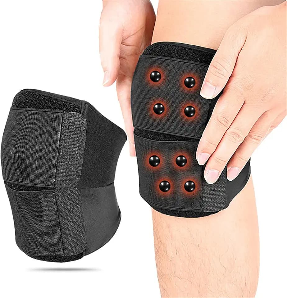 Knee Brace for Women & Men, Adjustable Knee Brace with Built-in 20 Magnets, Magnetic Therapy Knee Compression Sleeve for Arthritis Pain Relief, Injury Recovery, Workout, 1 Pcs, Black