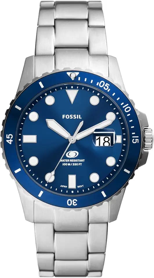Fossil Men's Watch, Blue Quartz Stainless Steel Dive-Inpired Watch for Men