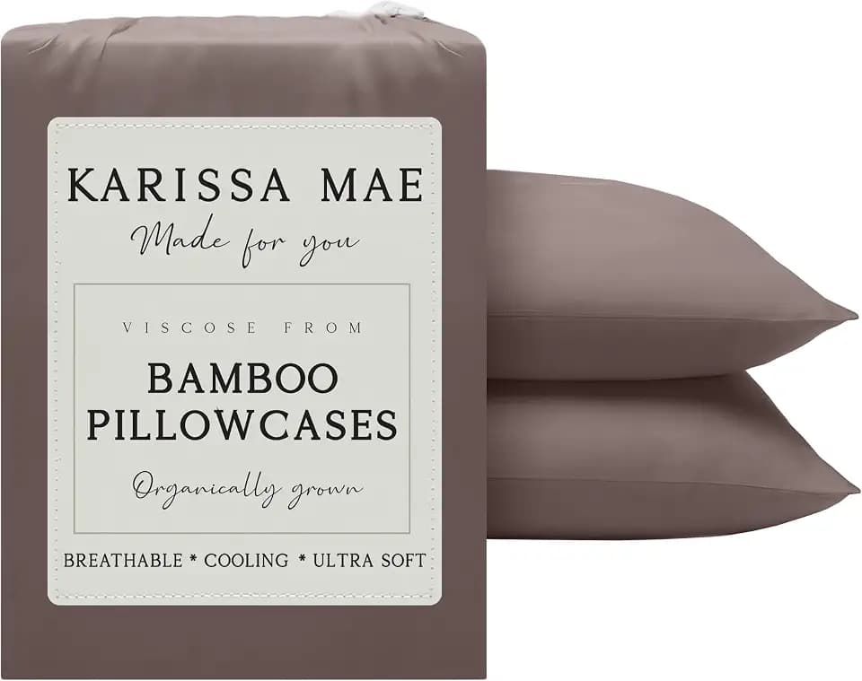 KARISSA MAE Luxury Bamboo Viscose Standard Size Pillowcase Set