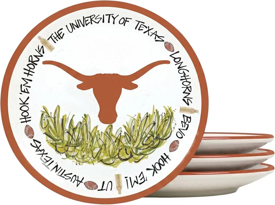 Magnolia Lane NCAA 10.5-Inch Melamine Dinner Plate Set of 4 Perfect for Game Day, BBQs, Tailgating, Poolside, Parties - Ideal Gift for Students/Alumni & NCAA Team Spirit