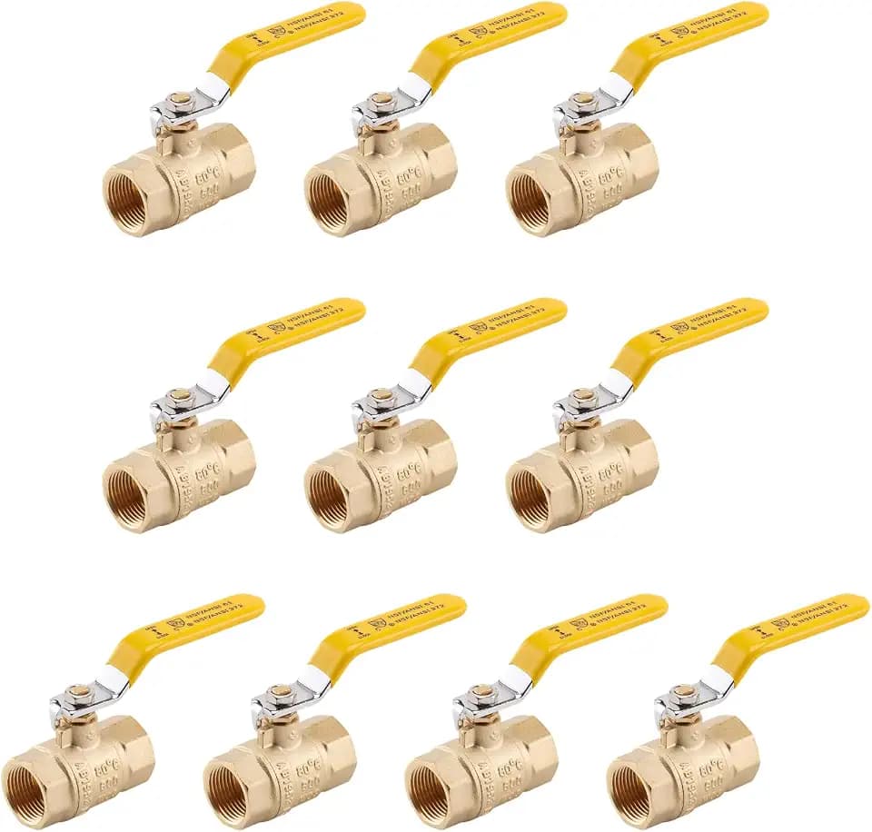 3/4" Female NPT x 3/4" Female NPT Threaded FIP Full Port Forged LF Brass Ball Valve,150 PSI WSP / 600 PSI WOG, Heavy Duty Shut Off Ball Valve for Compressed Air, Water, Plumbing or Oil