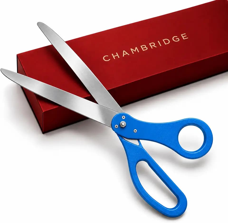25 Inch Blue Scissors for Grand Opening – Large Heavy Duty Scisors 25'' Giant for Ribbon Cutting Ceremony Special Events Inaugurations and Ceremonies