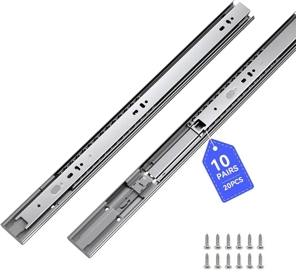LONTAN 10 Pairs Soft Close Drawer Slides 22 Inch Heavy Duty Cabinet Rails