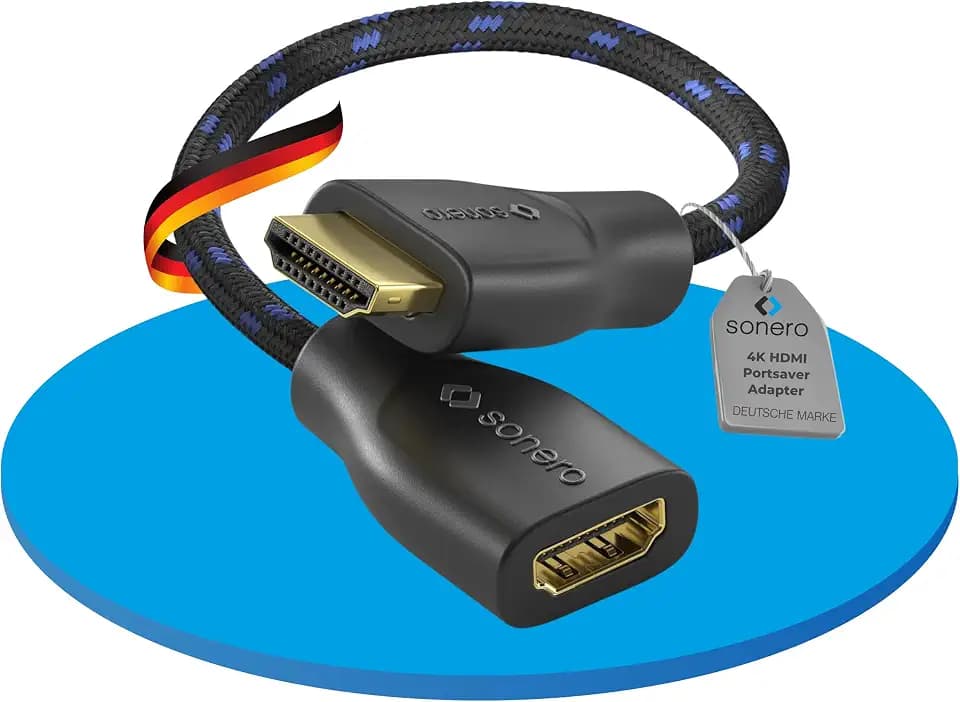 Sonero 4K HDMI Portsaver Adapter Stecker auf Buchse 0,15m 4k Baumwollmantel