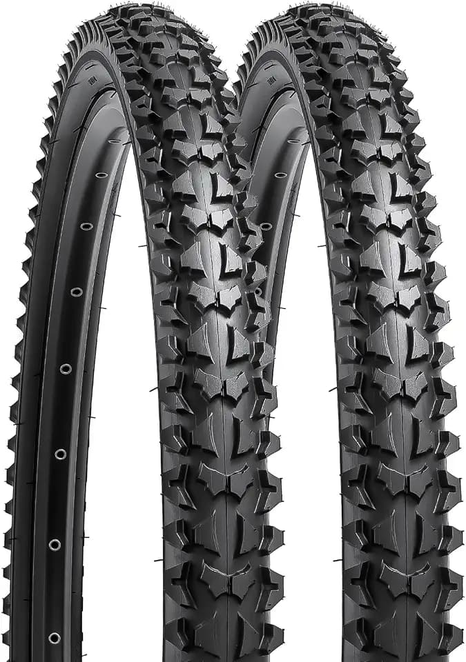 YUNSCM 2-PCS 24" Bike Tires 24x1.95/53-507 Compatible with Mountain Bike 24 x 1.95 Bicycle Tires (Y-745)