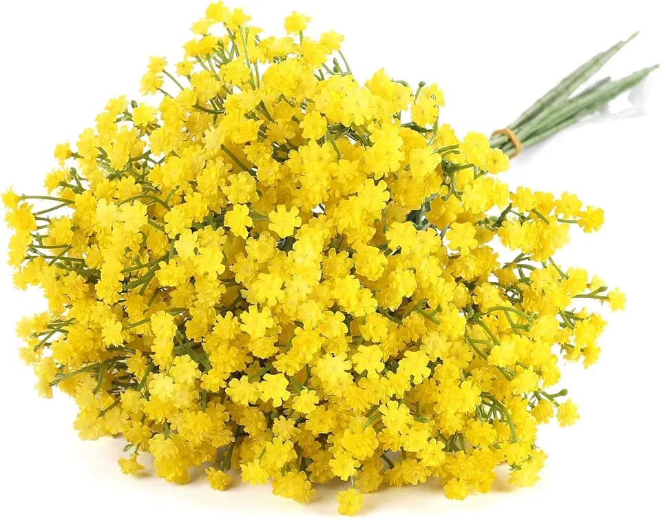 N&T NIETING 30Pcs Babys Breath Artificial Flowers Bulk, Yellow
