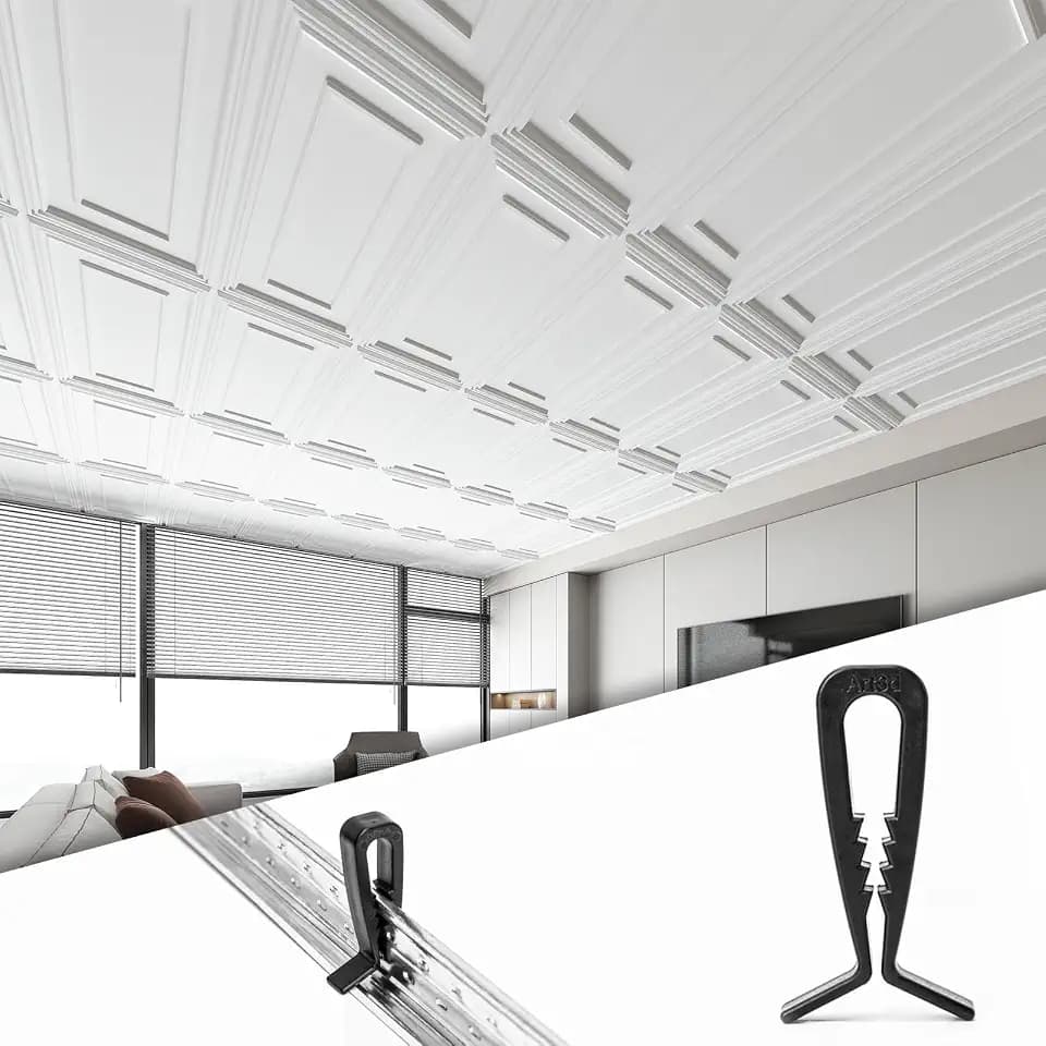 Art3d Ceiling Grid Hold-Down Clips for Drop Ceiling Tiles, 100 Pack