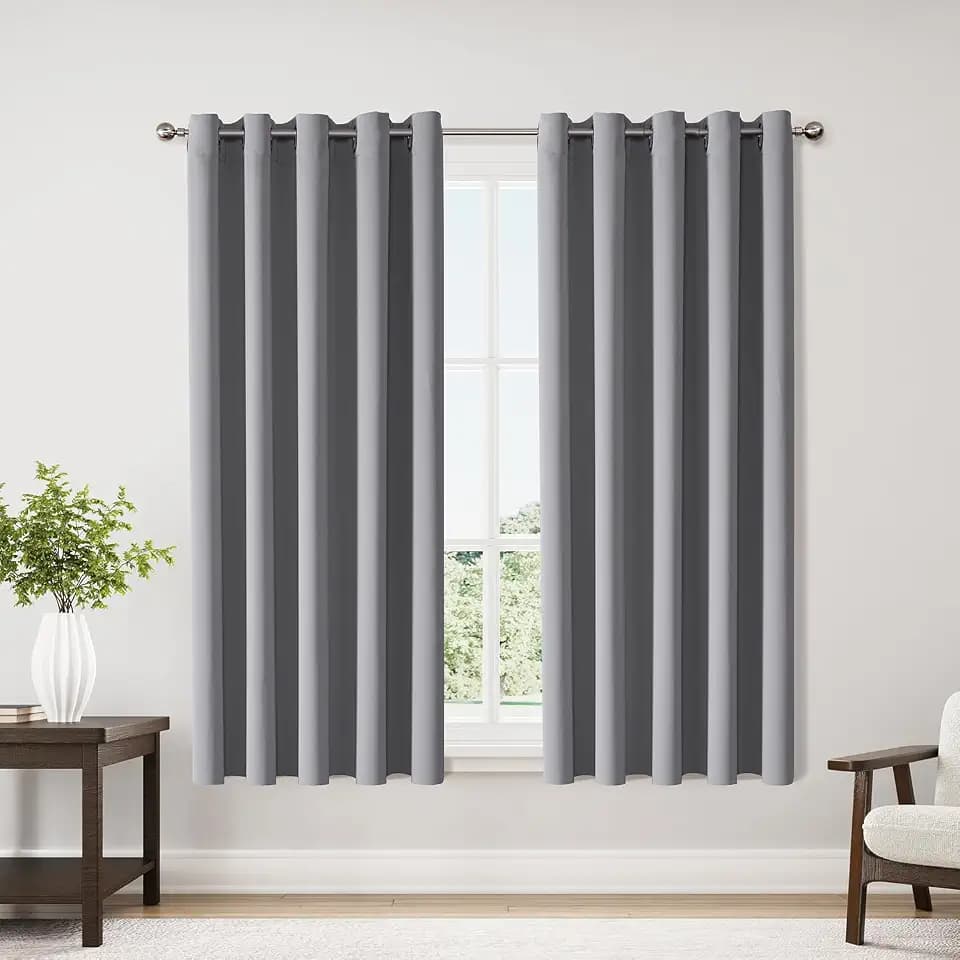 ChrisDowa Blackout Curtains for Bedroom and Living Room 70 Inches Wide