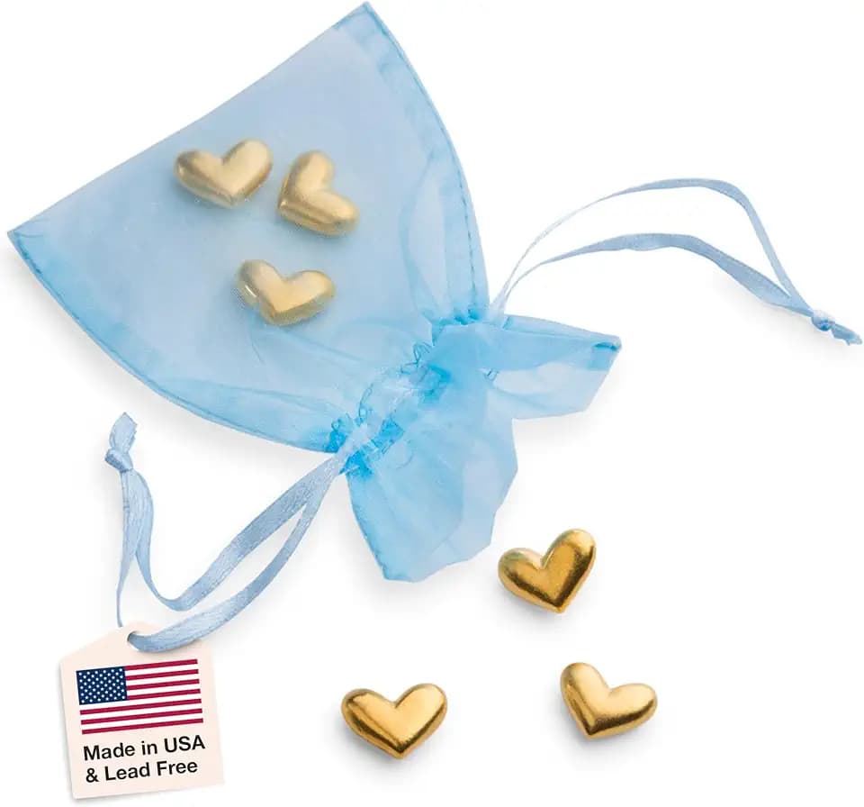 DANFORTH Golden Heart Pocket Charms Bag of 6 | Token Handcrafted in USA